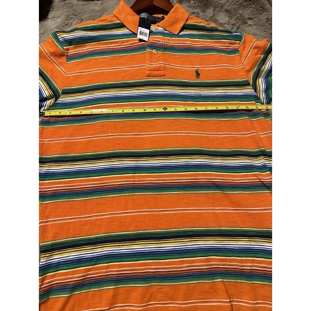 ralph lauren polo Vintage 90s Orange Striped Polo NWT M